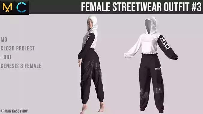 Female Streetwear Outfit Marvelous Designer Project