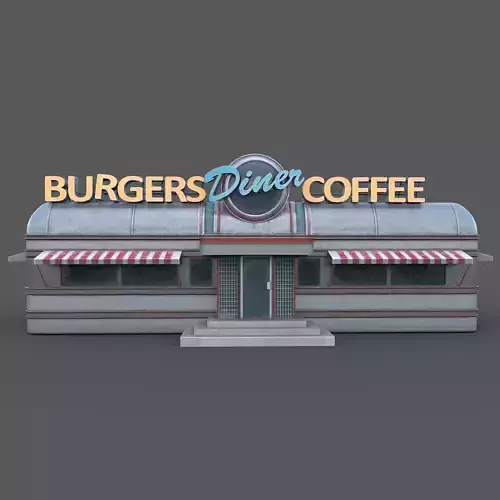 Vintage Diner Worn Game Ready Low-poly 3D model