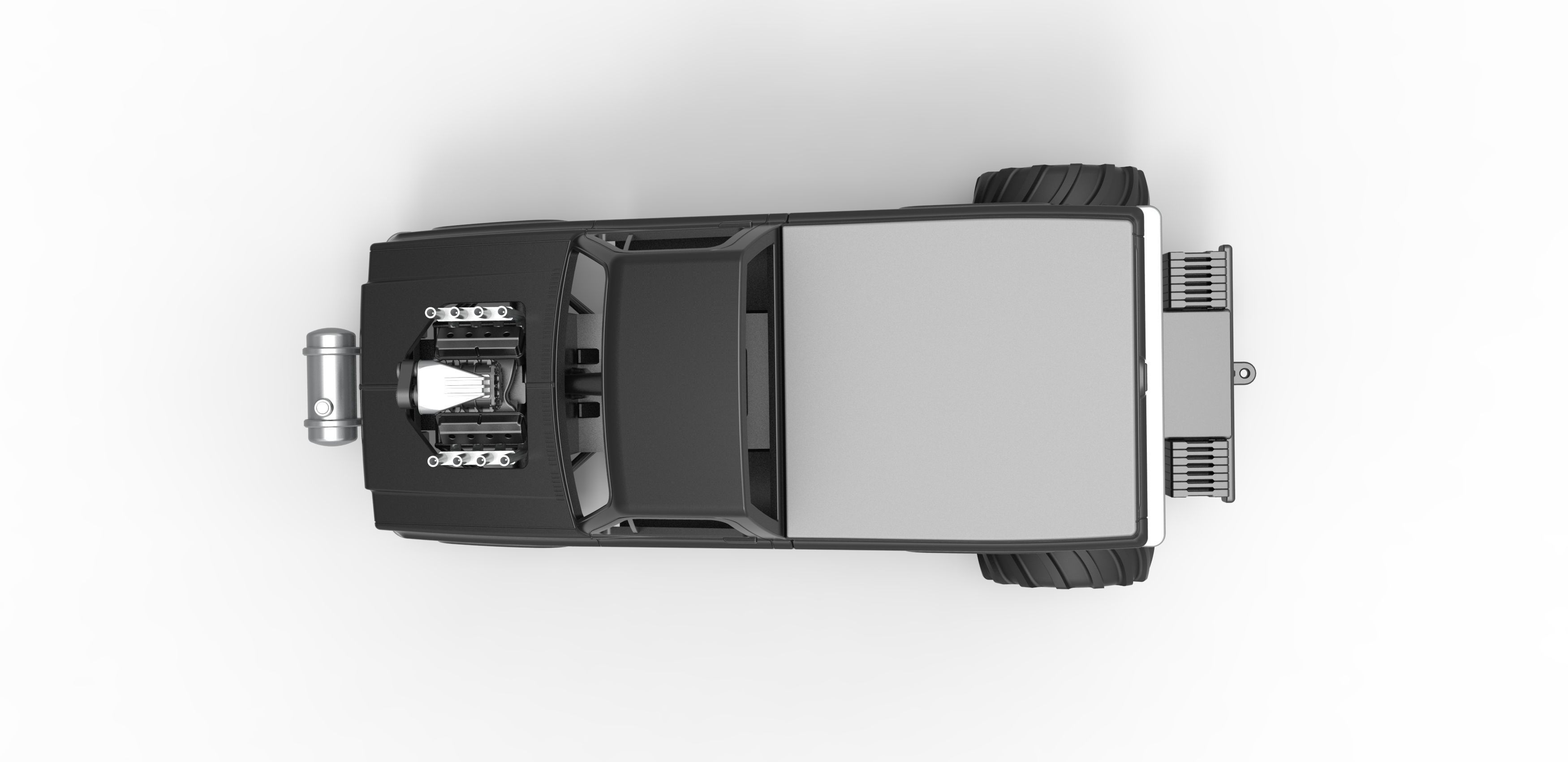 Old school pulling truck 2wd Scale 1 to 25 3D print model_9