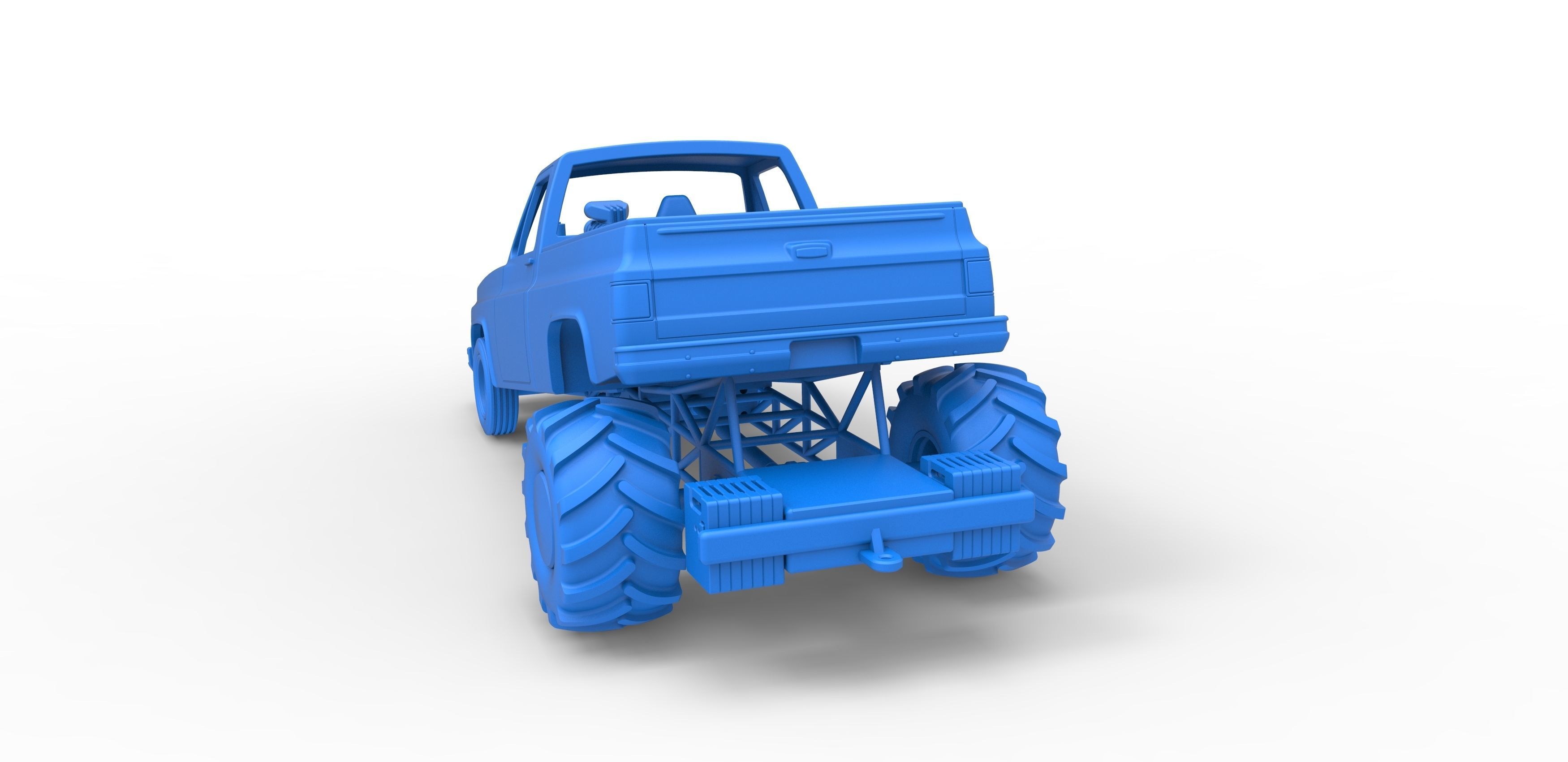Old school pulling truck 2wd Scale 1 to 25 3D print model_24