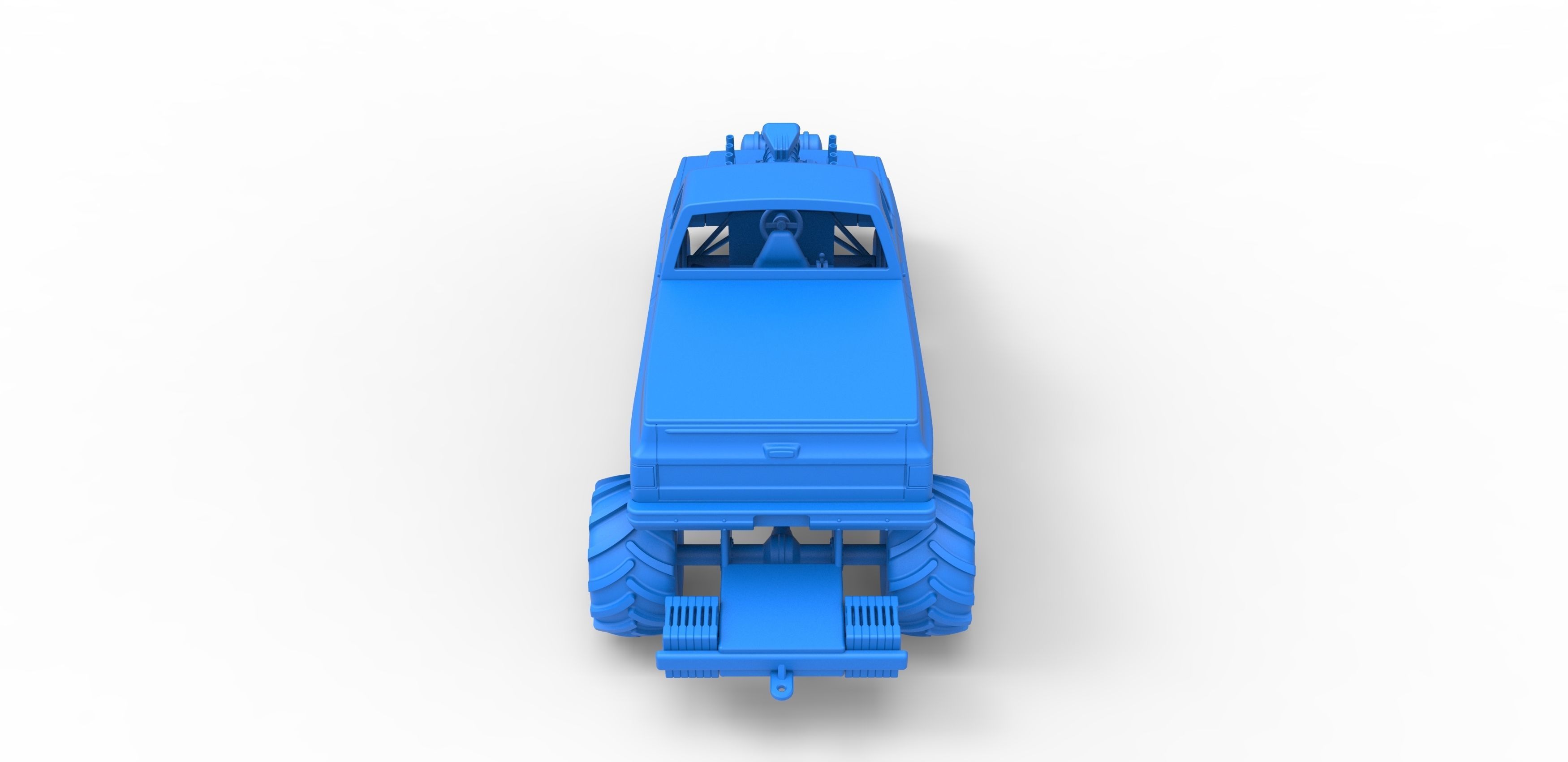 Old school pulling truck 2wd Scale 1 to 25 3D print model_25