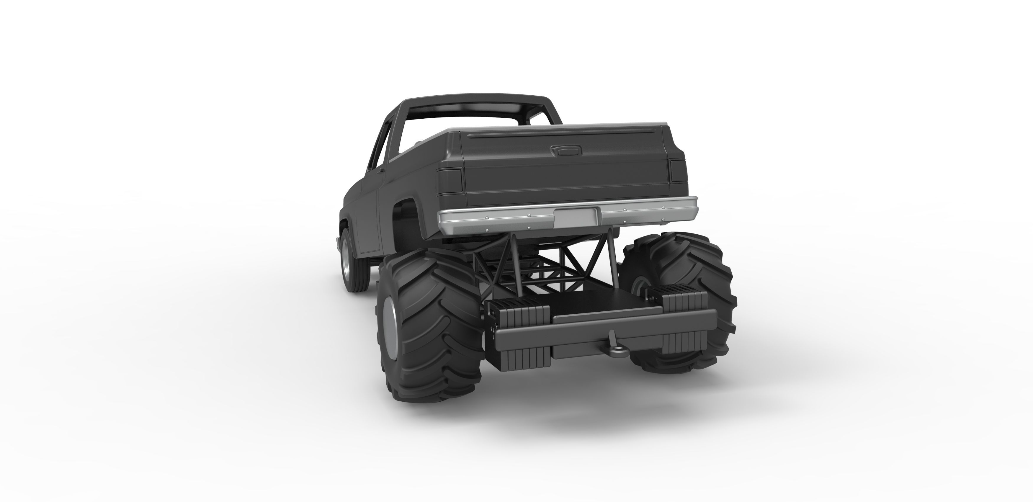 Old school pulling truck 2wd Scale 1 to 25 3D print model_11