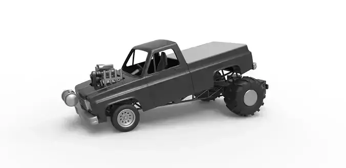 Old school pulling truck 2wd Scale 1 to 25 3D print model