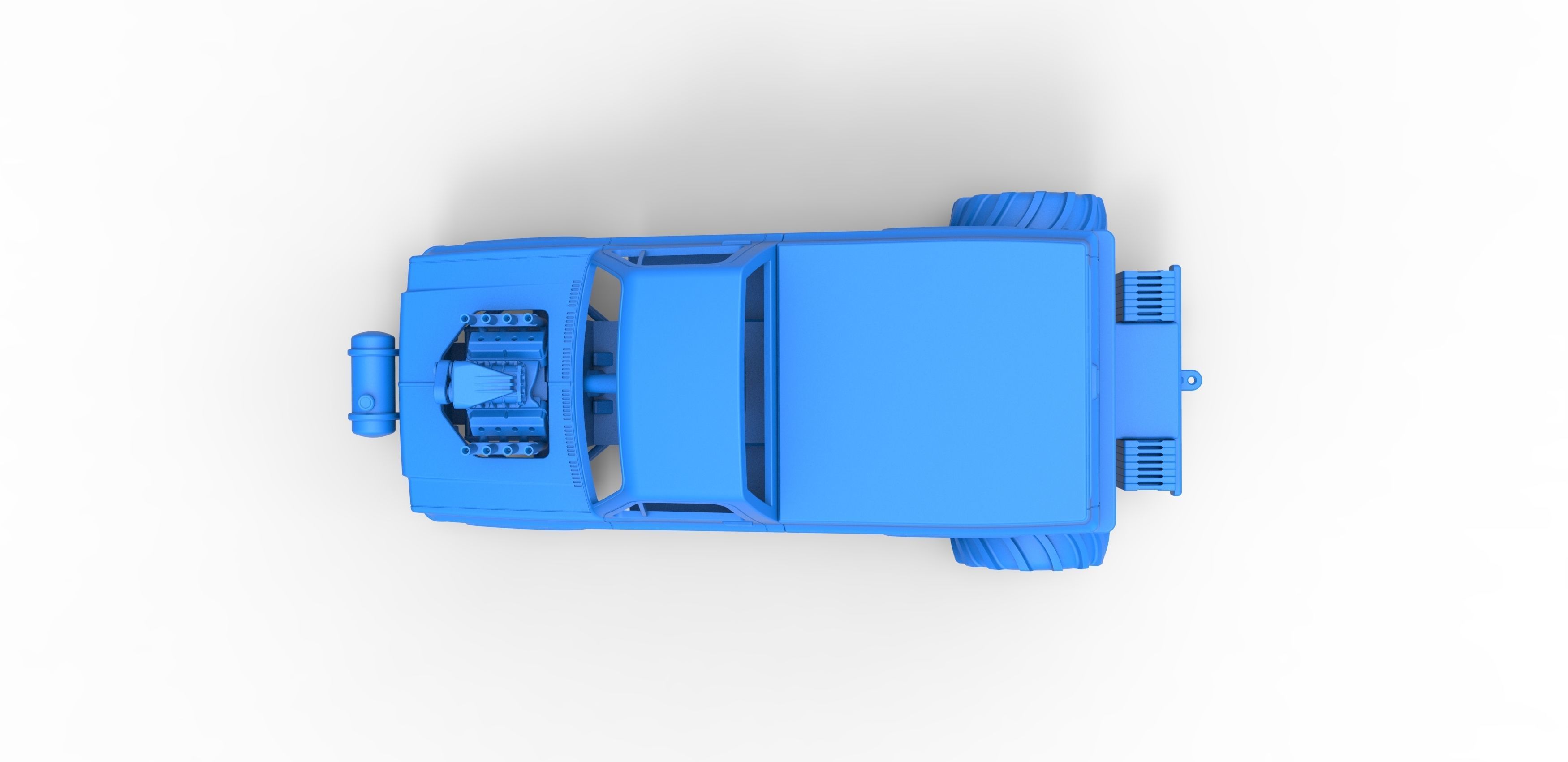 Old school pulling truck 2wd Scale 1 to 25 3D print model_22