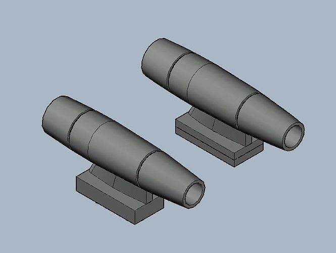 speedycruise jet engine up and downside  for brick players 3D print model