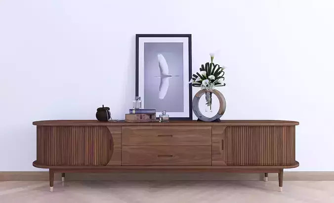 TV shelf Low-poly 3D model