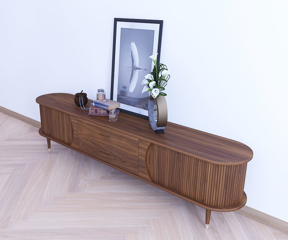 TV shelf Low-poly 3D model_2