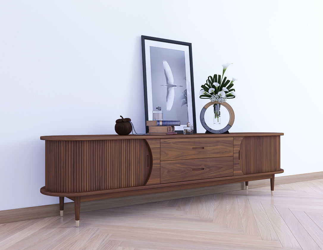 TV shelf Low-poly 3D model_1