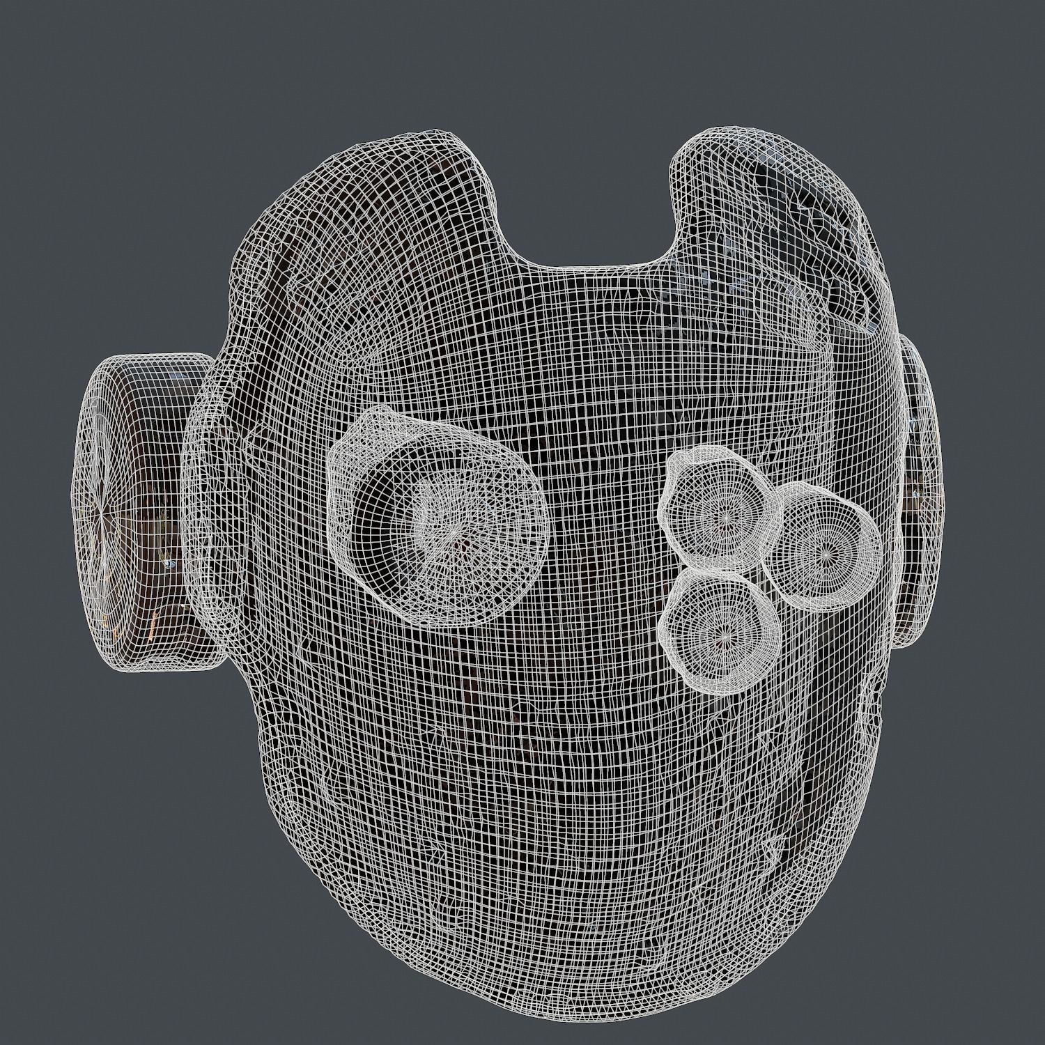Gas mask helmet 3d model scifi Low-poly 3D model_8