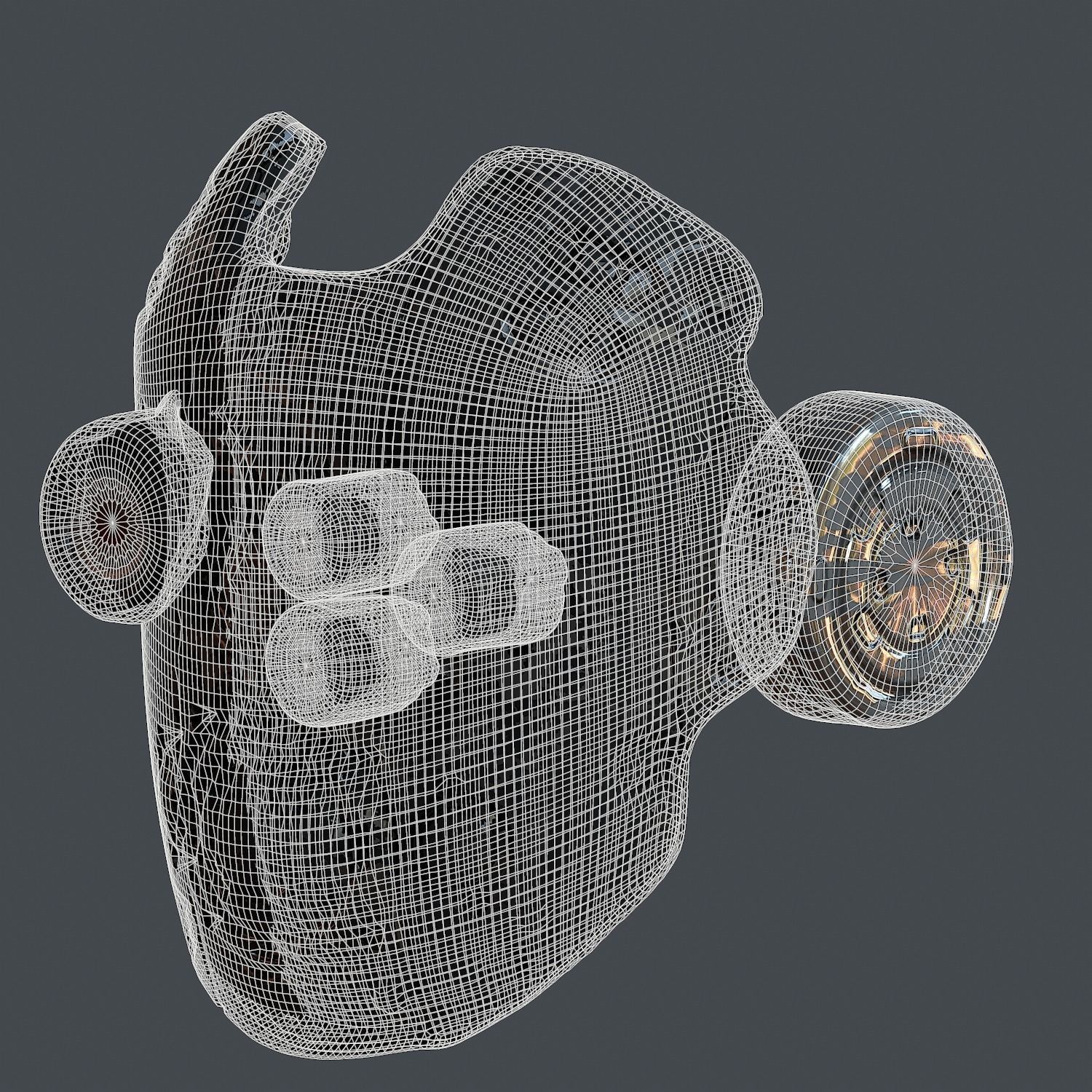 Gas mask helmet 3d model scifi Low-poly 3D model_9