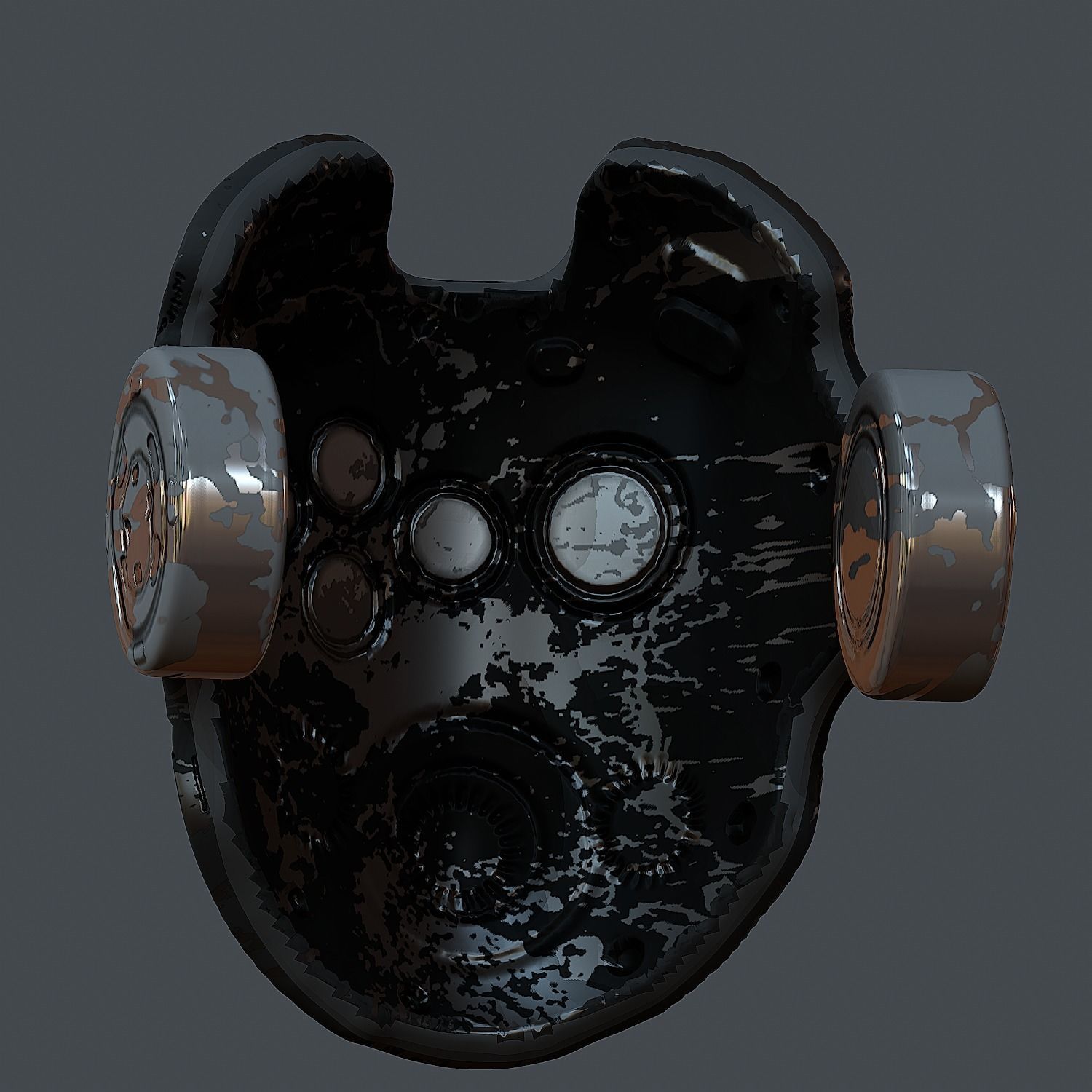 Gas mask helmet 3d model scifi Low-poly 3D model_7