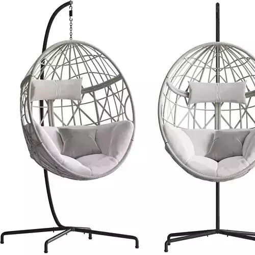 Ulax Furniture Patio Wicker Swing Egg Chair
