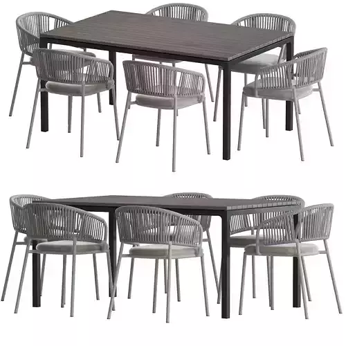 Mate Outdoor Dining Chair and SOFT Teak dining table