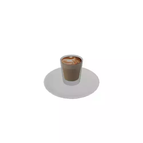 Cafe creme tasse en verre 3D model
