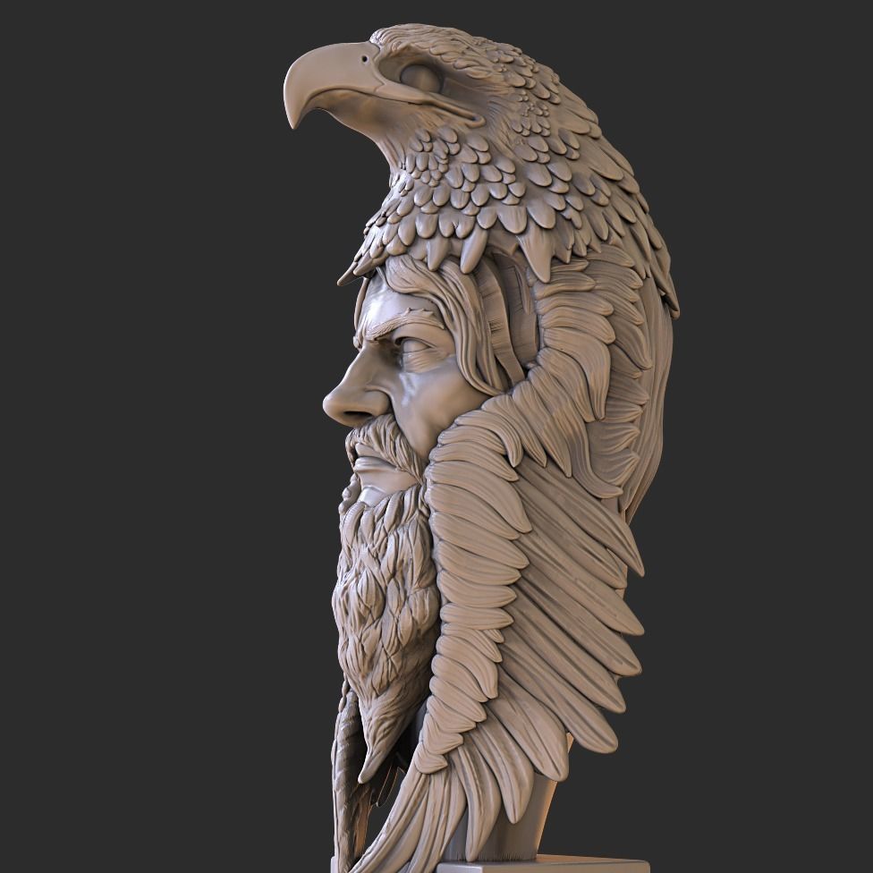 Eagle head STL for 3d printing  3D print model_2