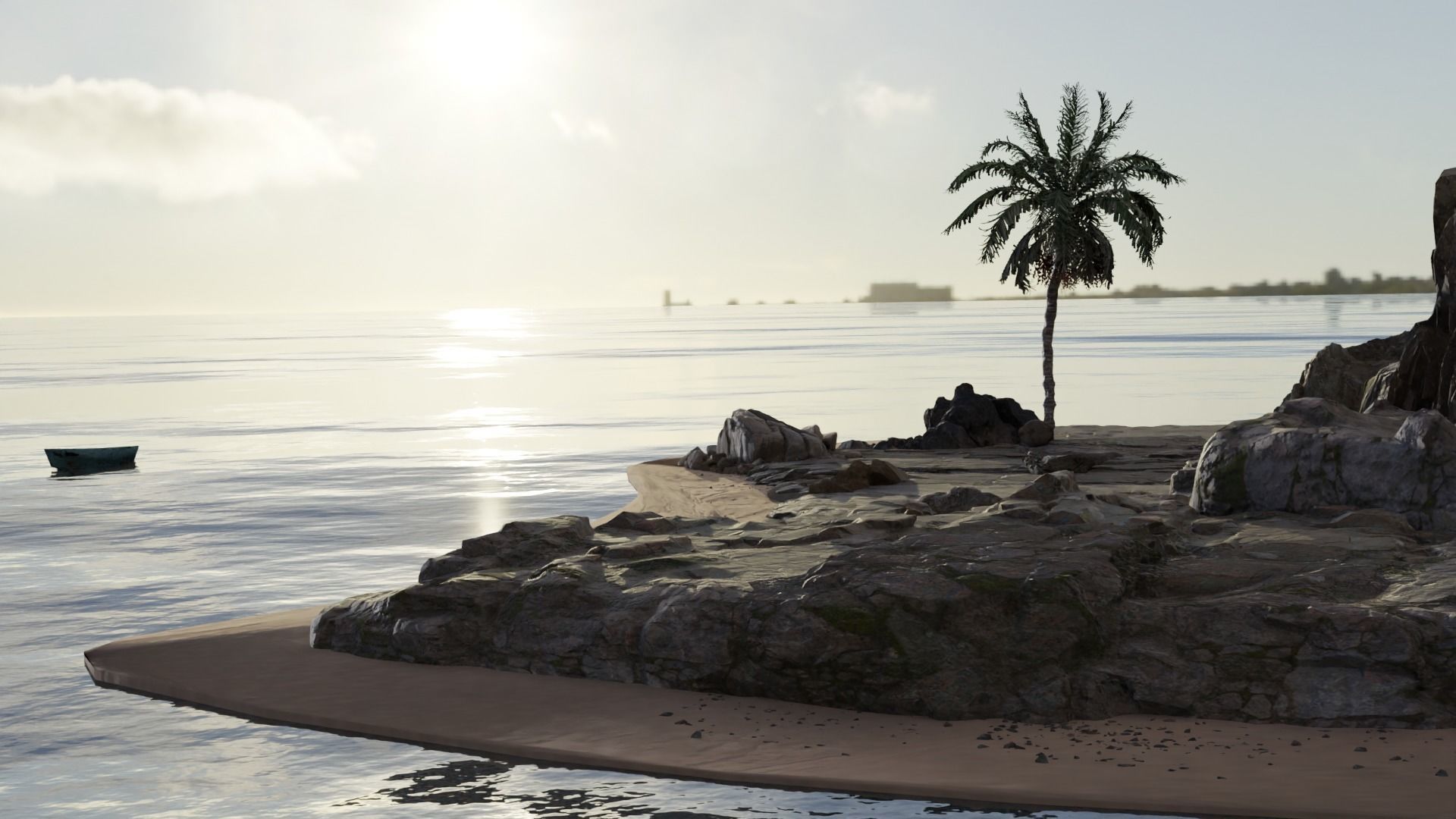 Realistic Island 3D Model with textures and sea 3D model_2