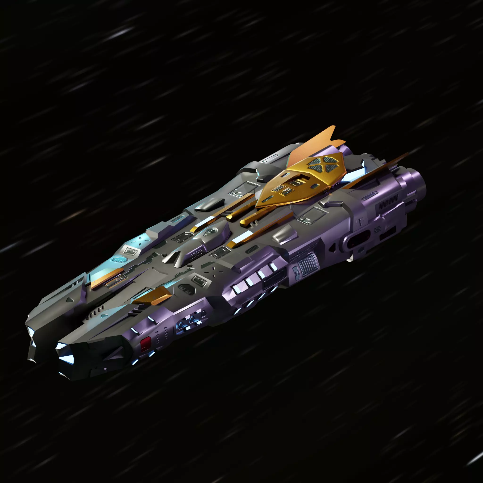 BC Barbara Spaceship Low-poly 3D model_0