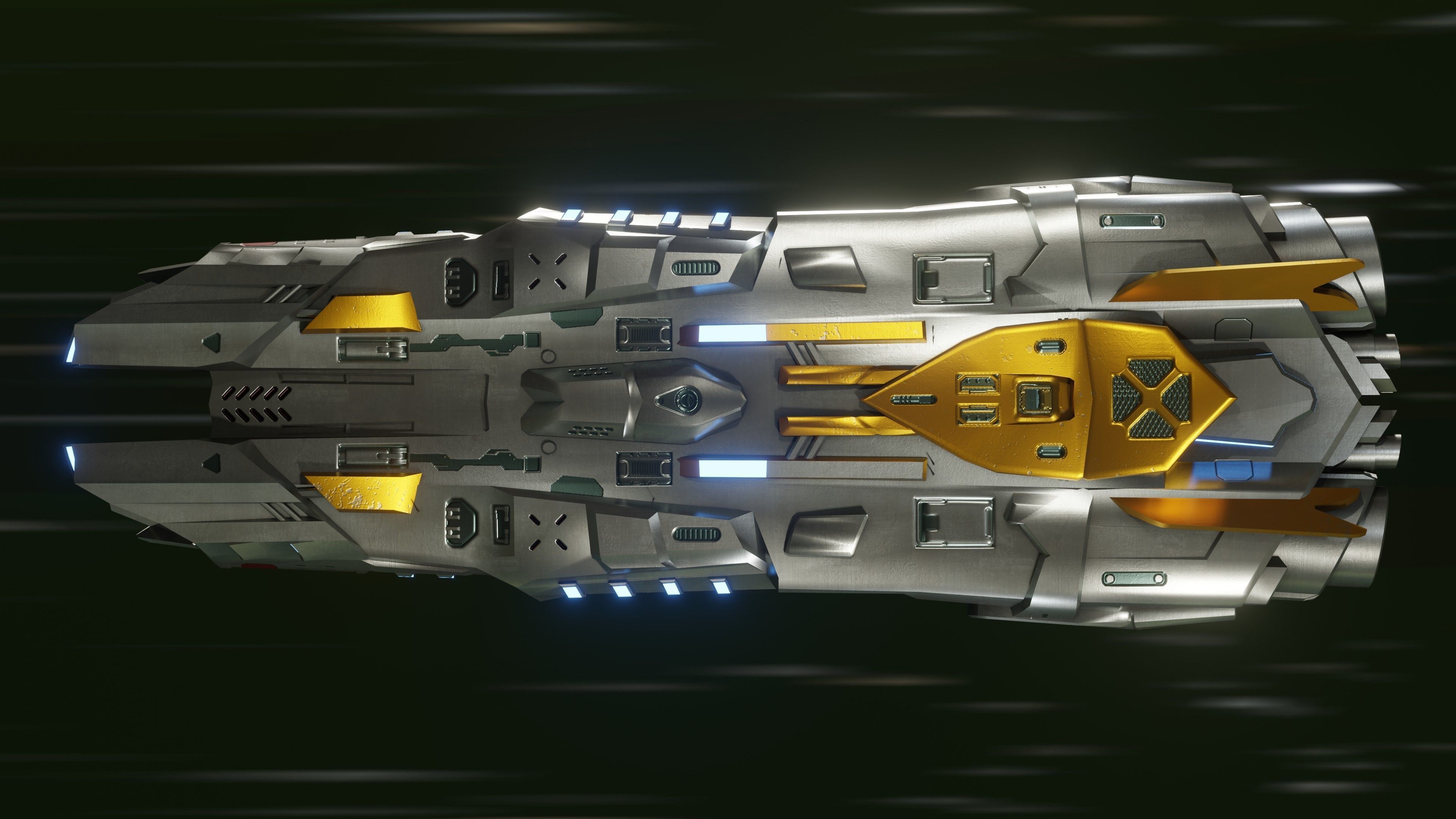 BC Barbara Spaceship Low-poly 3D model_8
