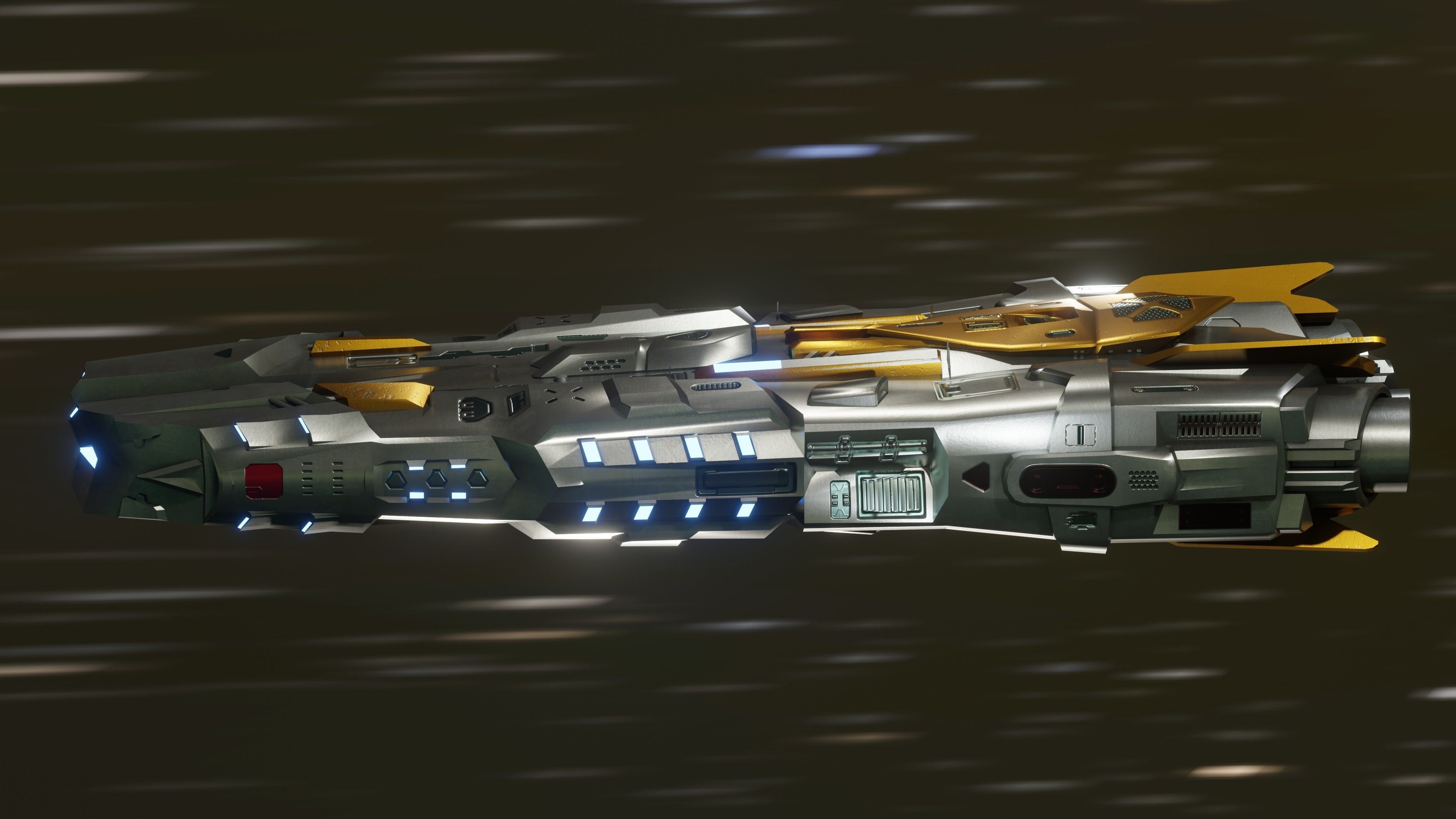 BC Barbara Spaceship Low-poly 3D model_7