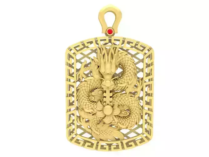Fengshui lucky chinese dragon pendant 3630
