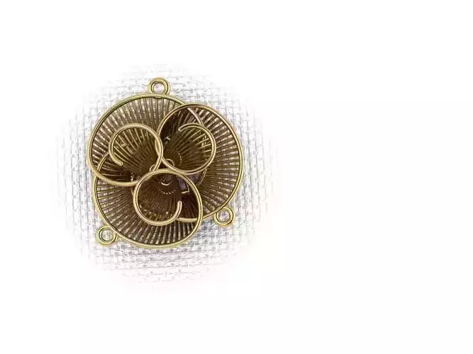 pendant43 gold plated flower brooch