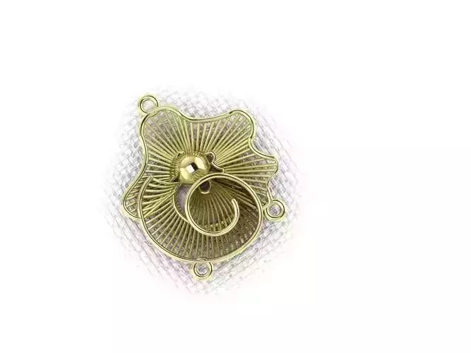 pendant42 gold plated flower shaped clasp