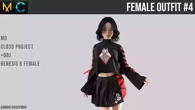 Female Japanese Outfit Marvelous Designer project