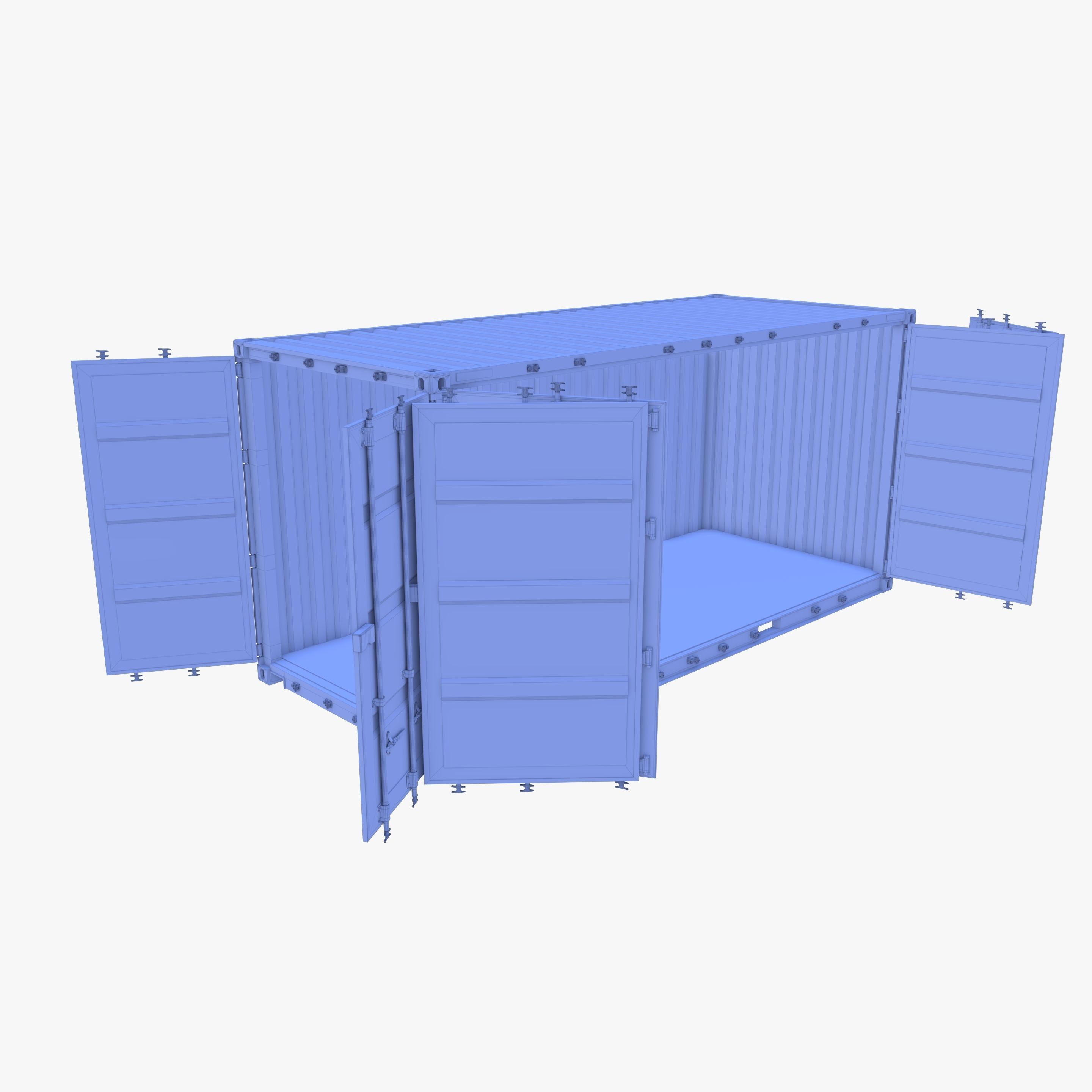 20ft Shipping Container Side Open High Cube 3D model_12