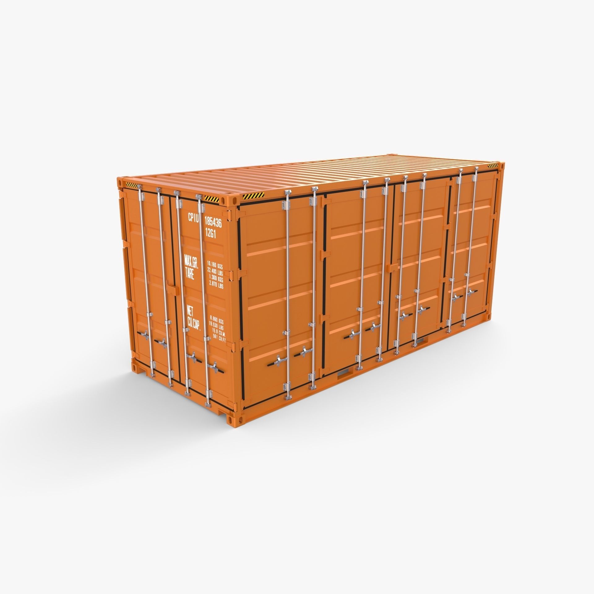 20ft Shipping Container Side Open High Cube 3D model_3