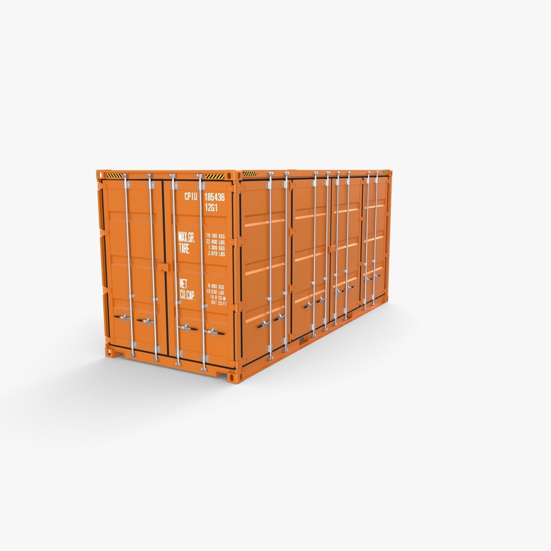 20ft Shipping Container Side Open High Cube 3D model_1