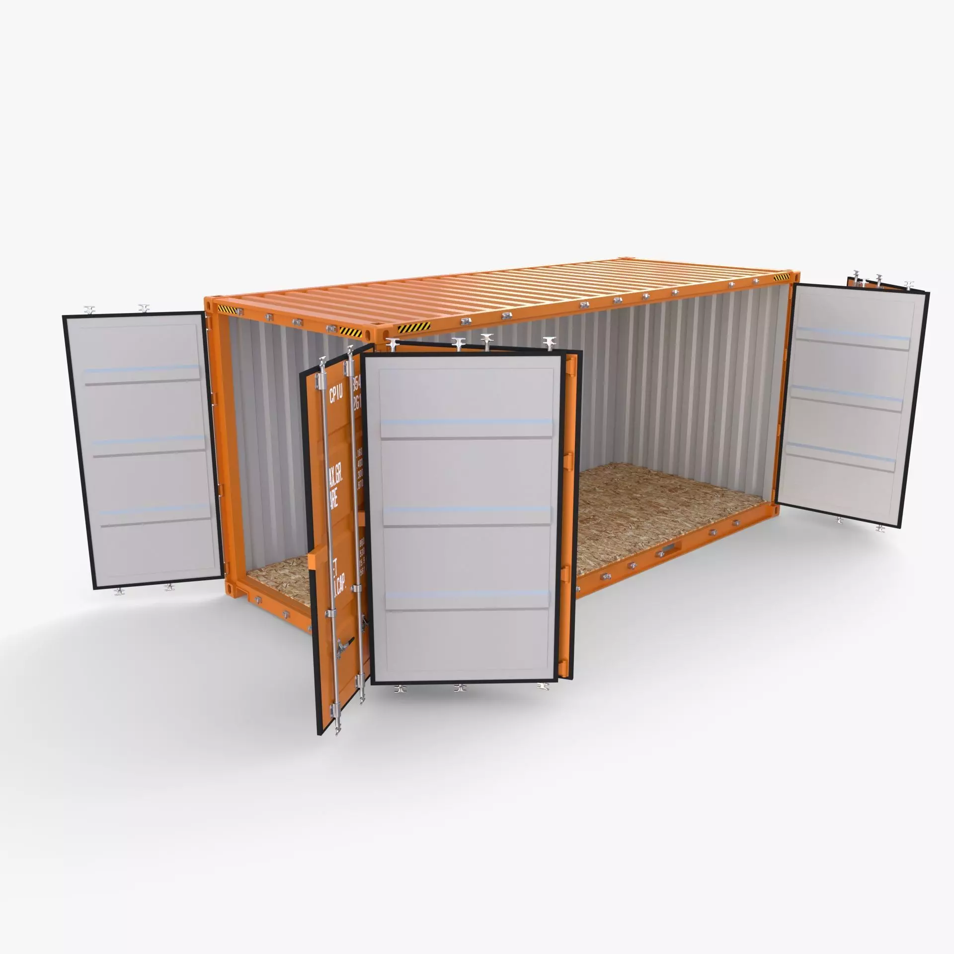 20ft Shipping Container Side Open High Cube 3D model_0