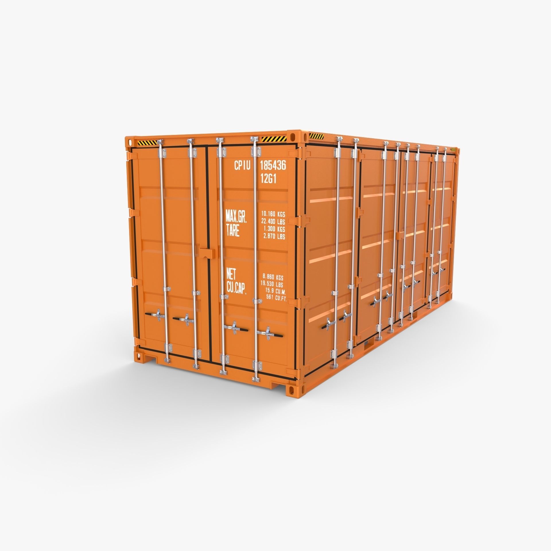 20ft Shipping Container Side Open High Cube 3D model_2
