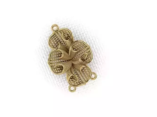 pendant41 gold plated brass flower charm
