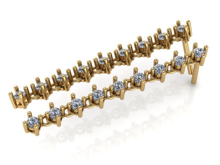 round basket setting earring 385 3D print model_1