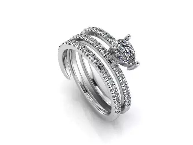 helix pear stone ring 386