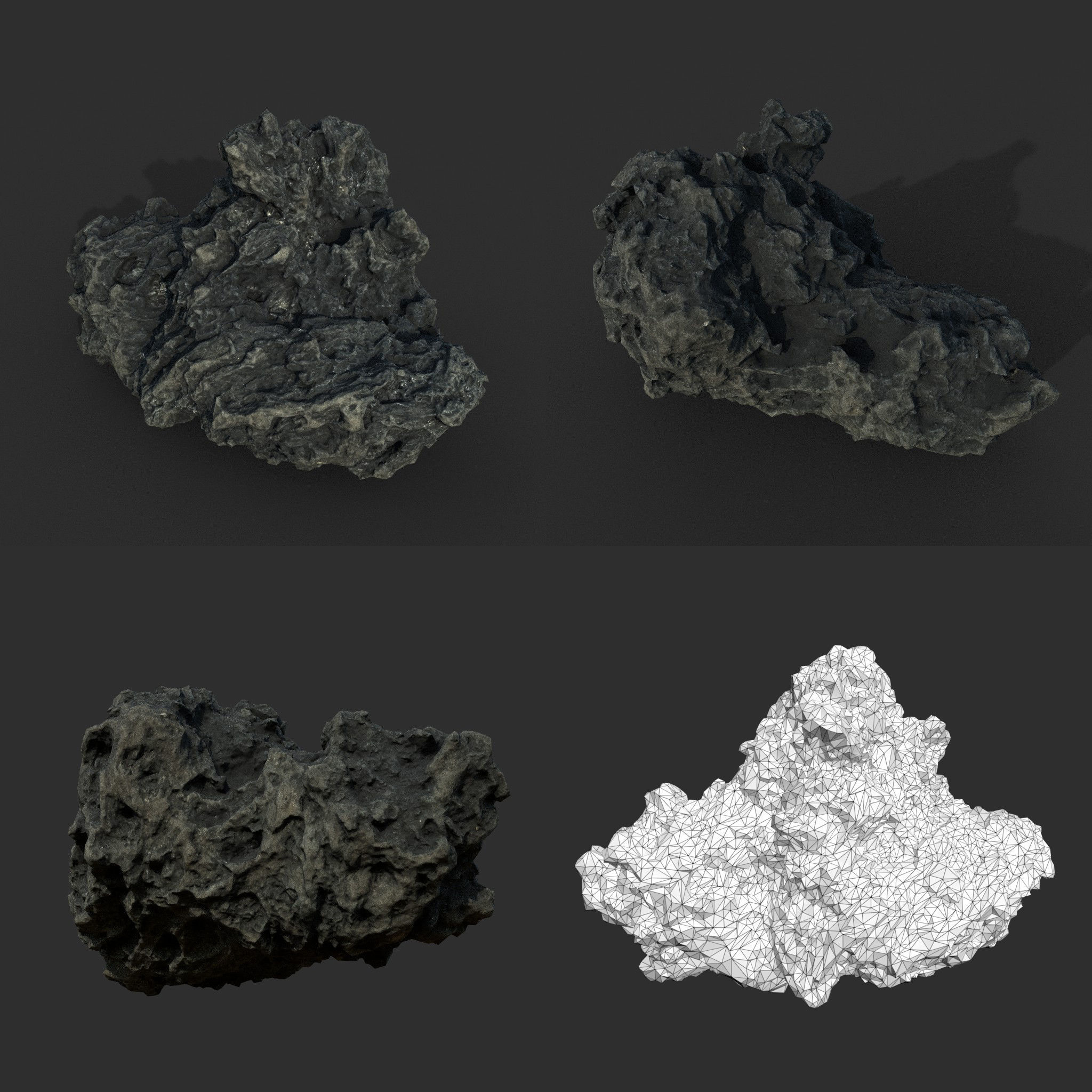 Low poly Lava Rock Photogrammetry 220723 - Ultra HD 16K Textures Low-poly 3D model_2