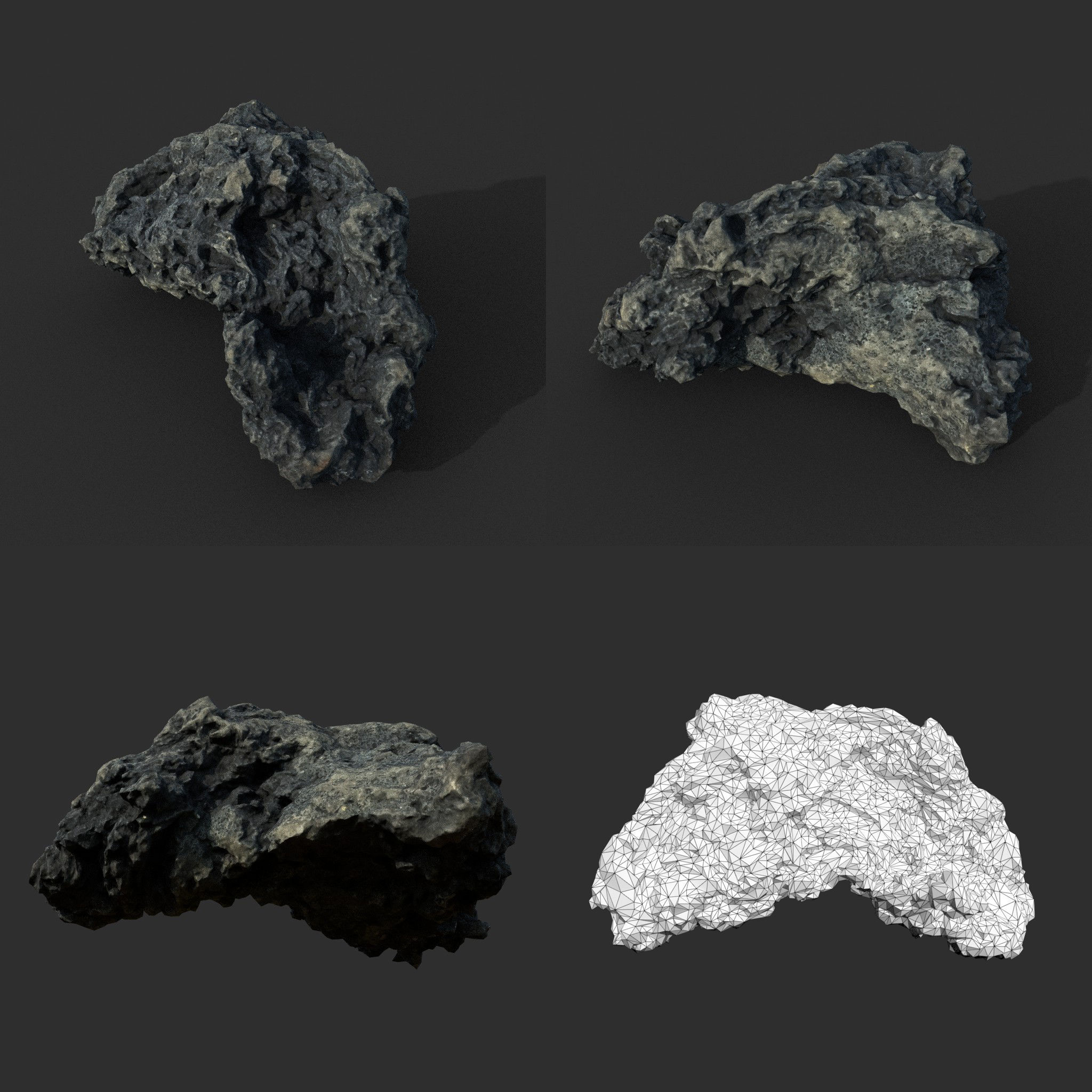 Low poly Lava Rock Photogrammetry 220723 - Ultra HD 16K Textures Low-poly 3D model_4