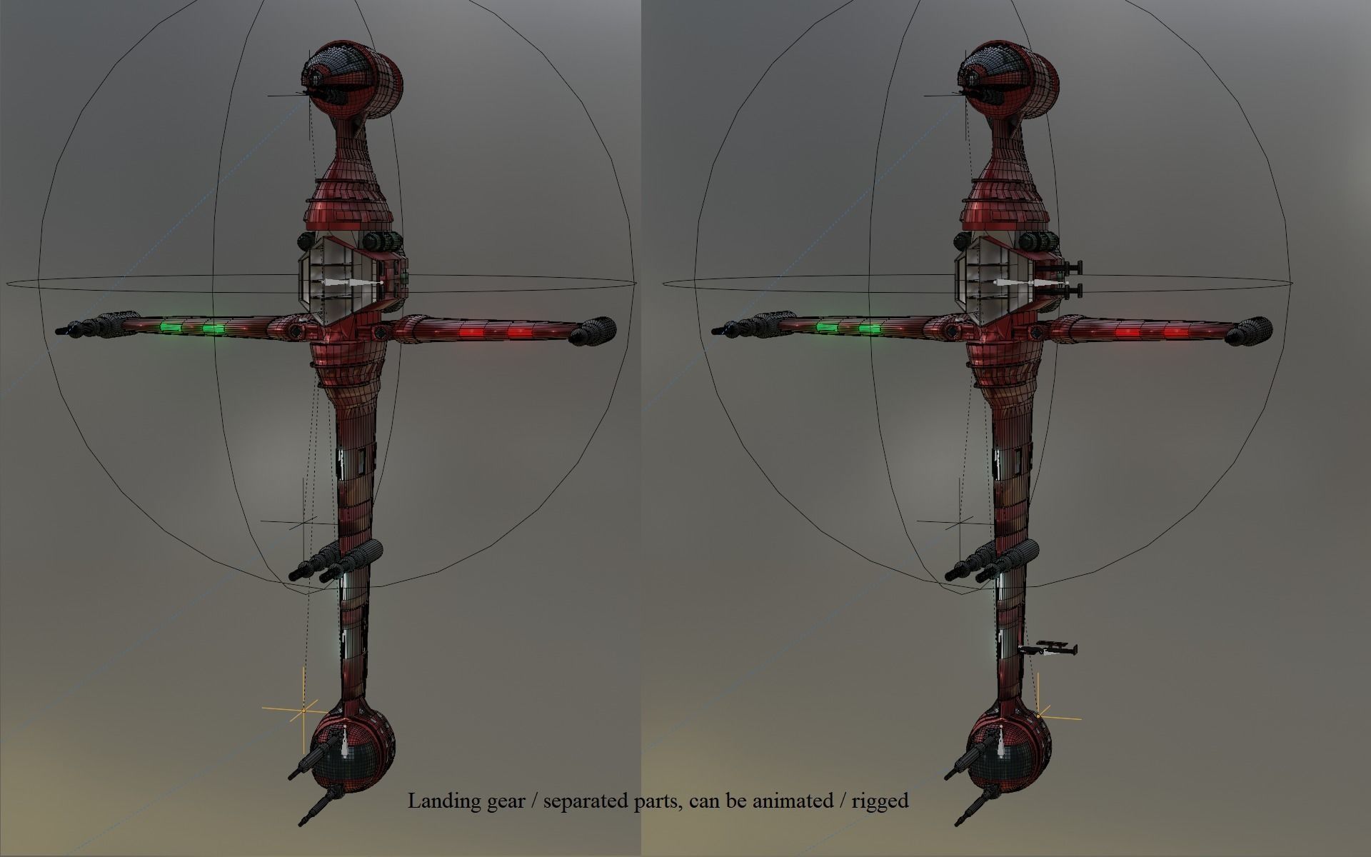 B-wing spaceship 3D model_11