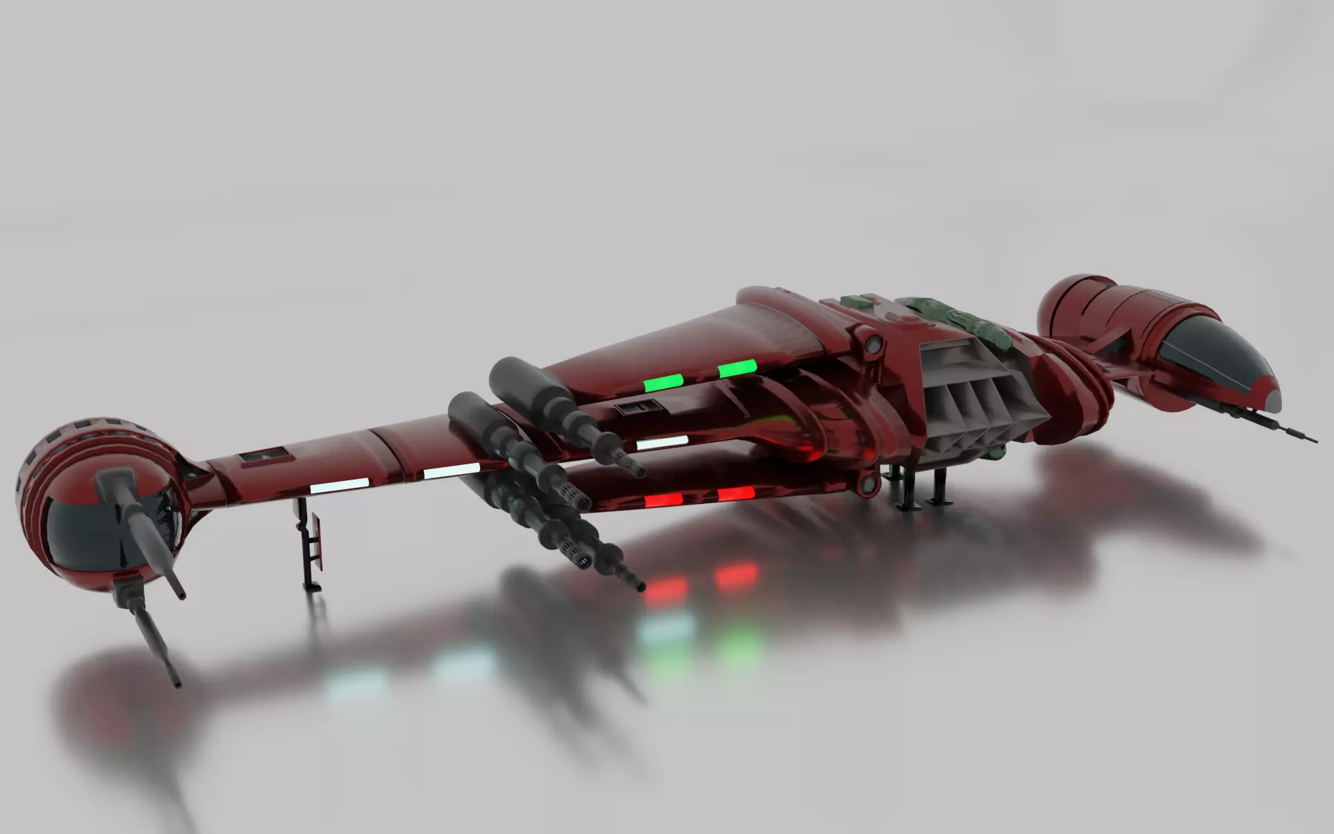 B-wing spaceship 3D model_0