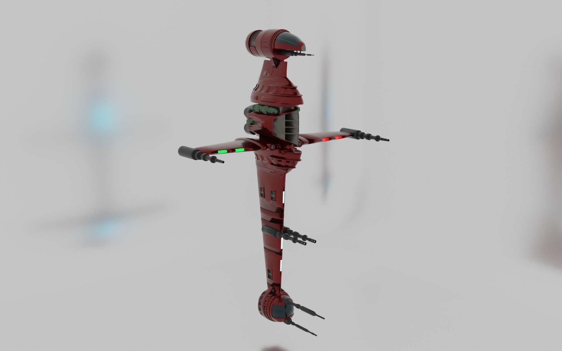 B-wing spaceship 3D model_1