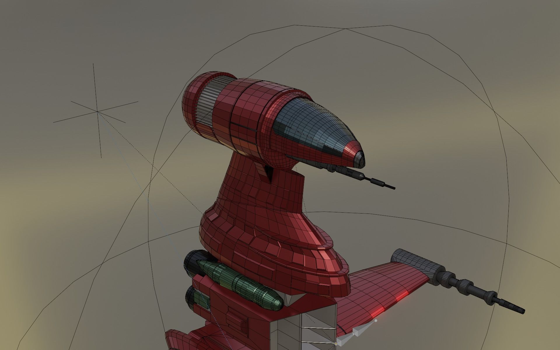 B-wing spaceship 3D model_12