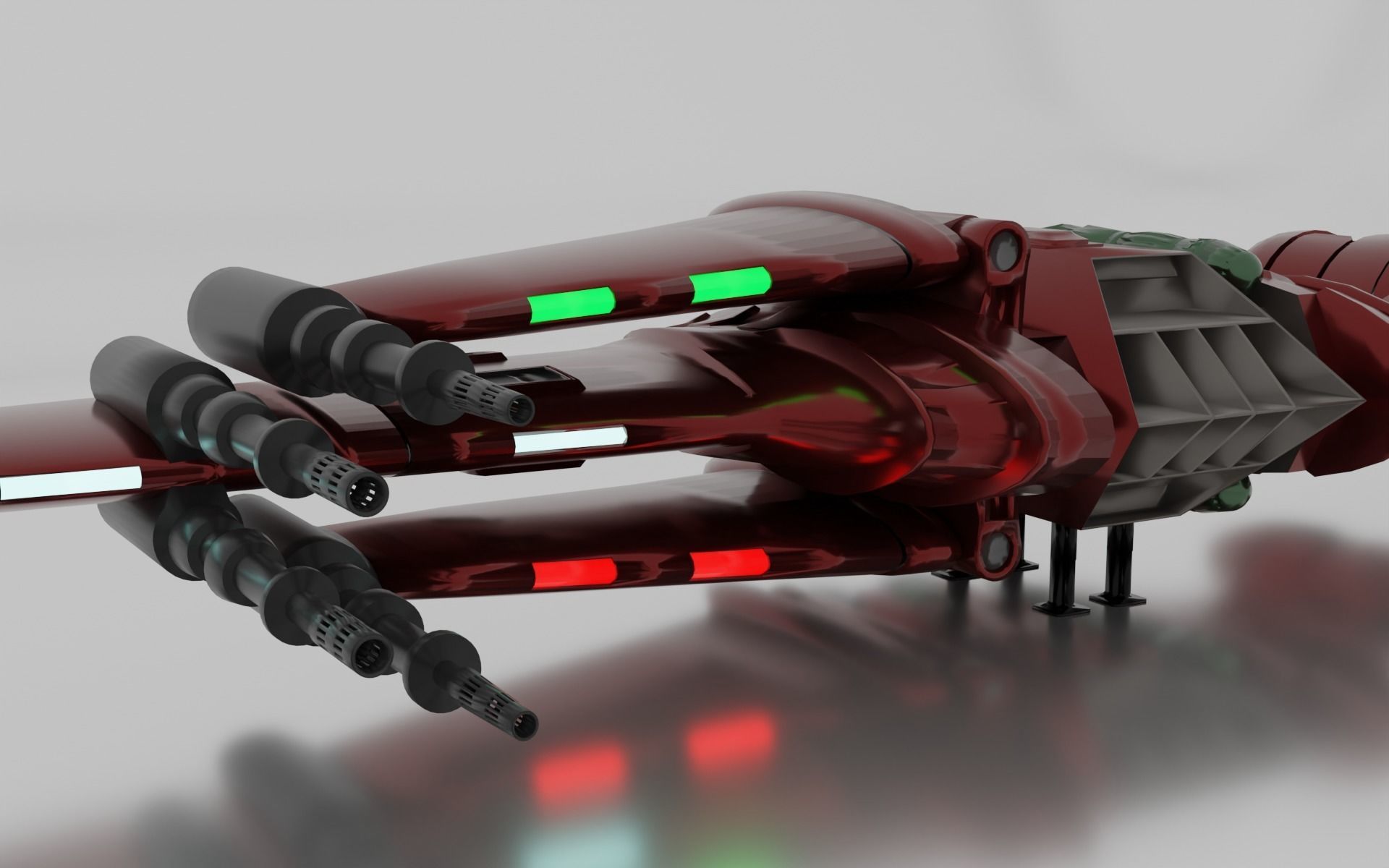B-wing spaceship 3D model_23