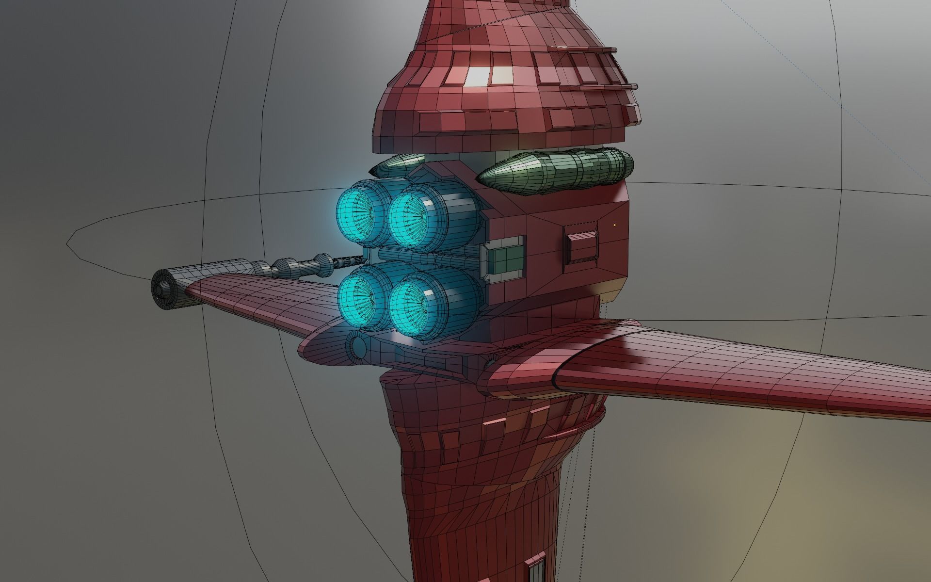 B-wing spaceship 3D model_15