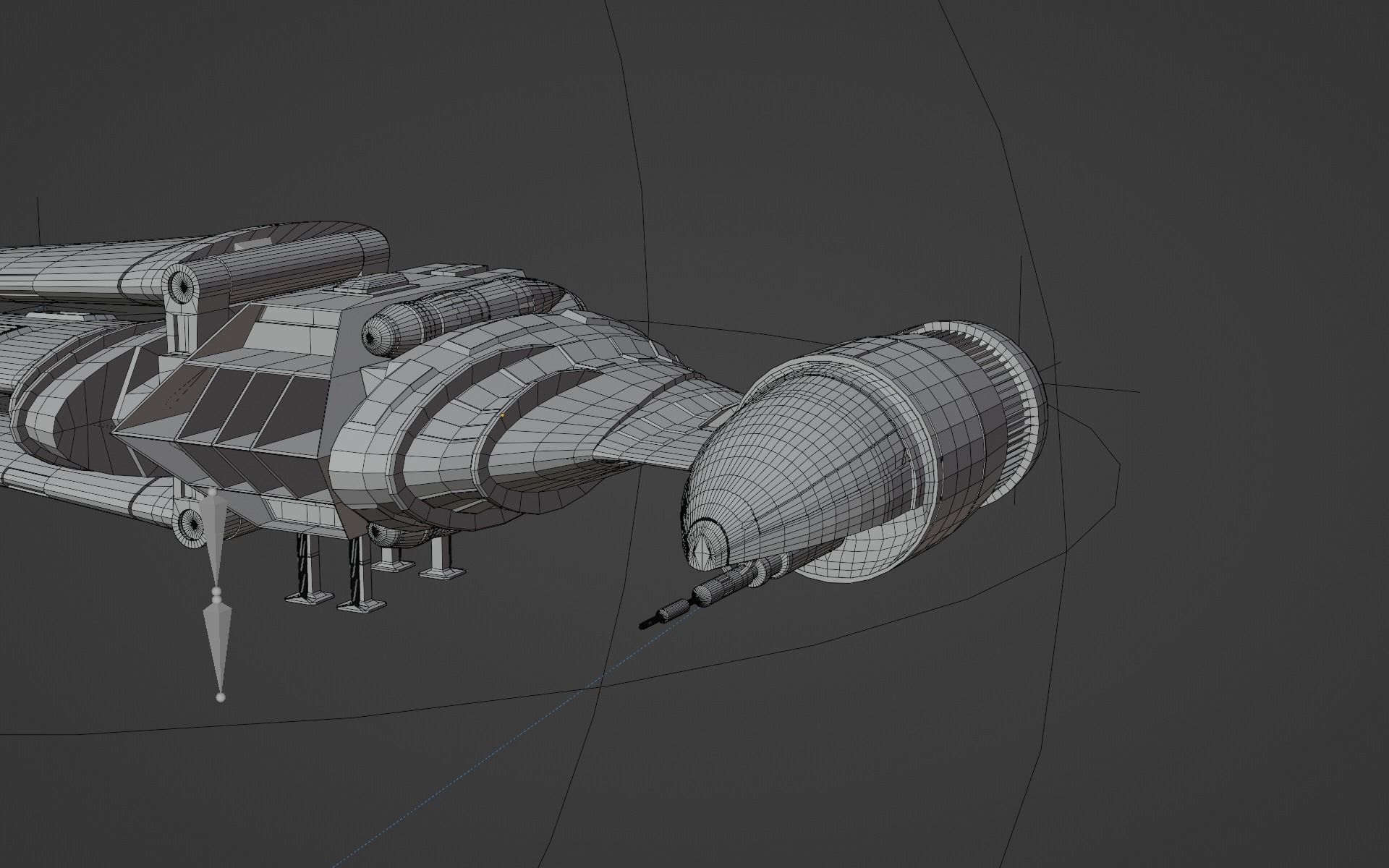 B-wing spaceship 3D model_21