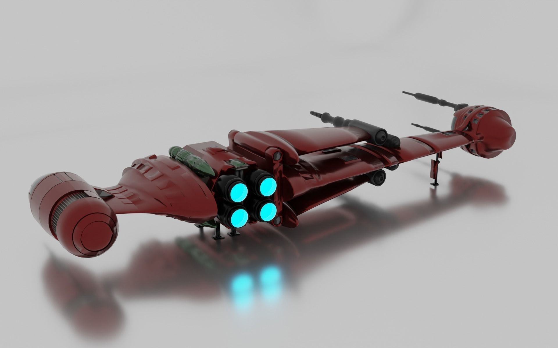 B-wing spaceship 3D model_5
