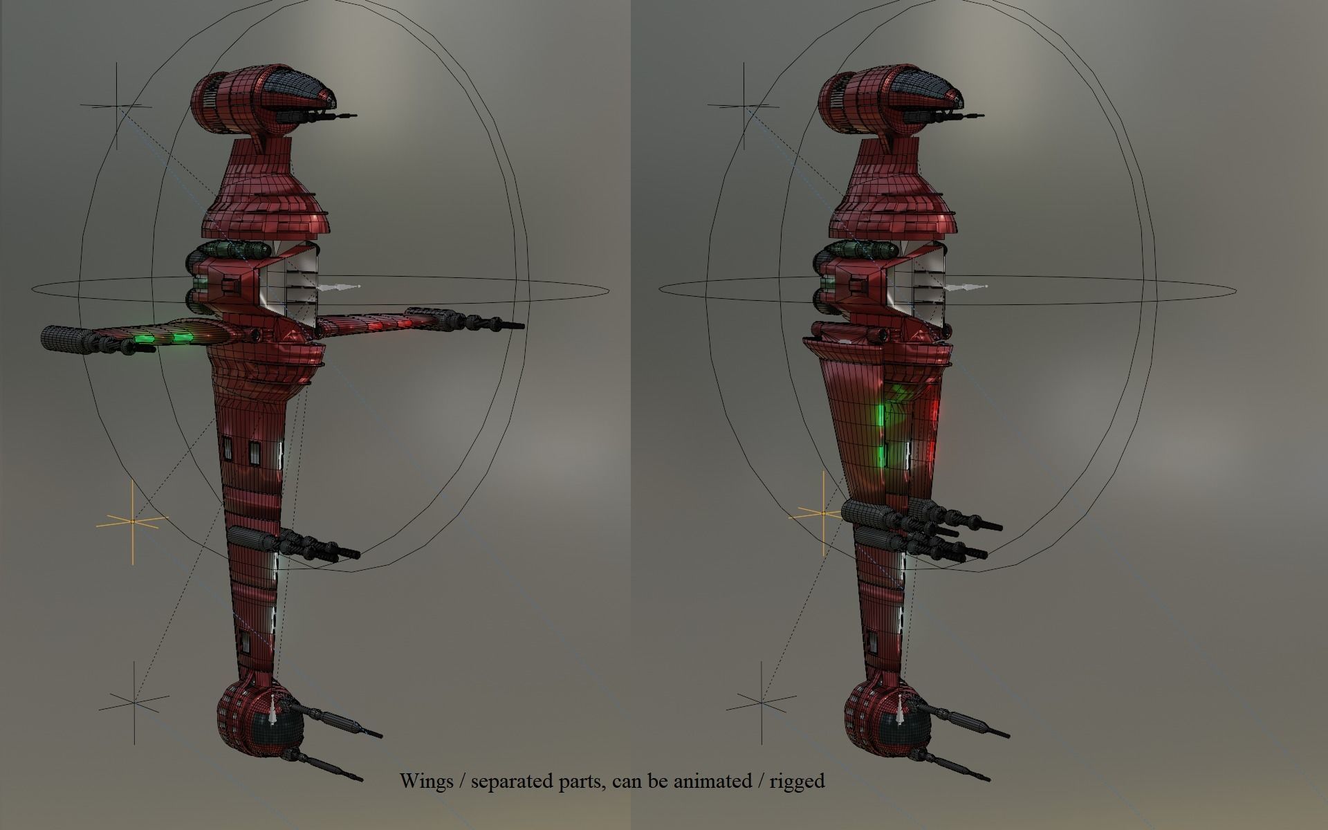 B-wing spaceship 3D model_10