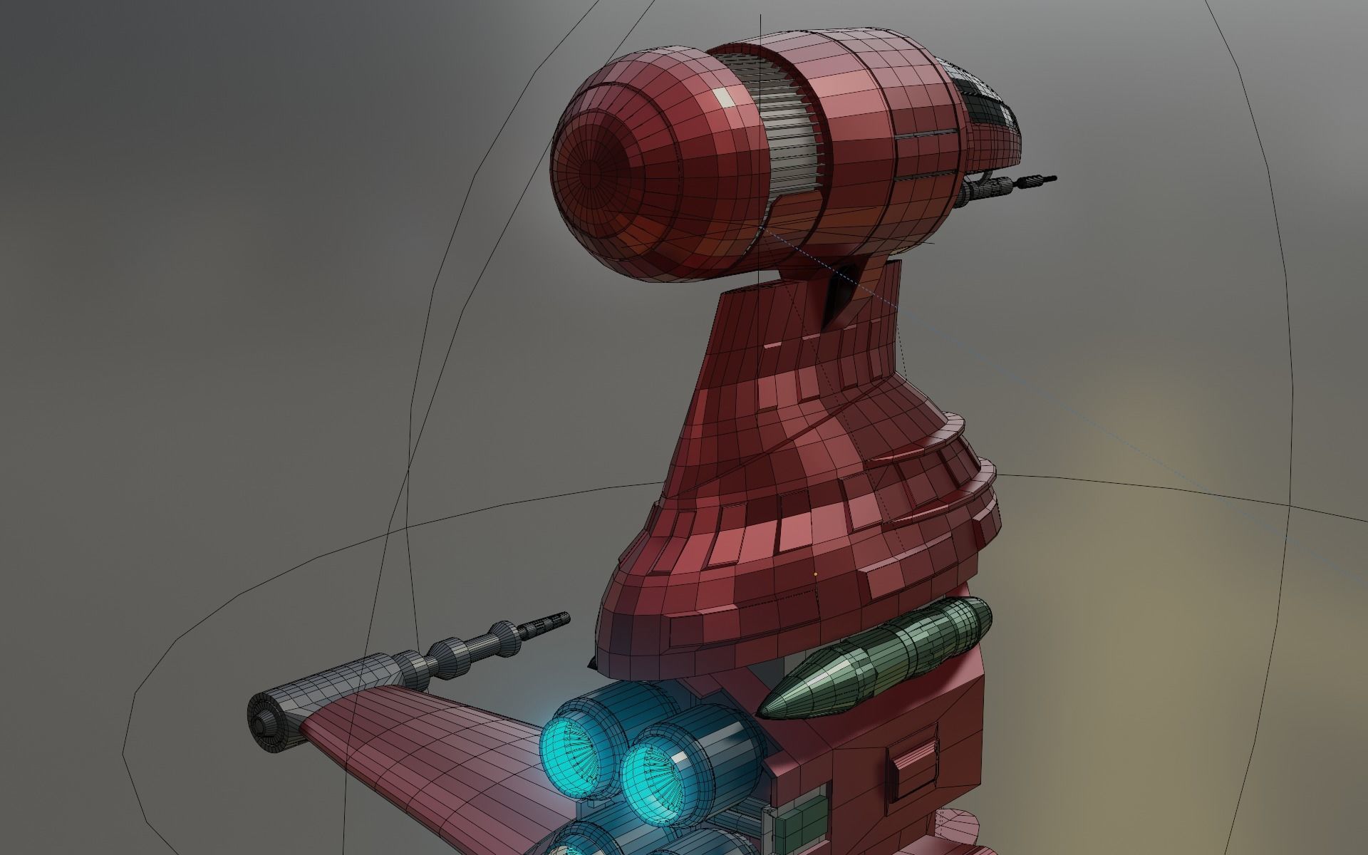 B-wing spaceship 3D model_17