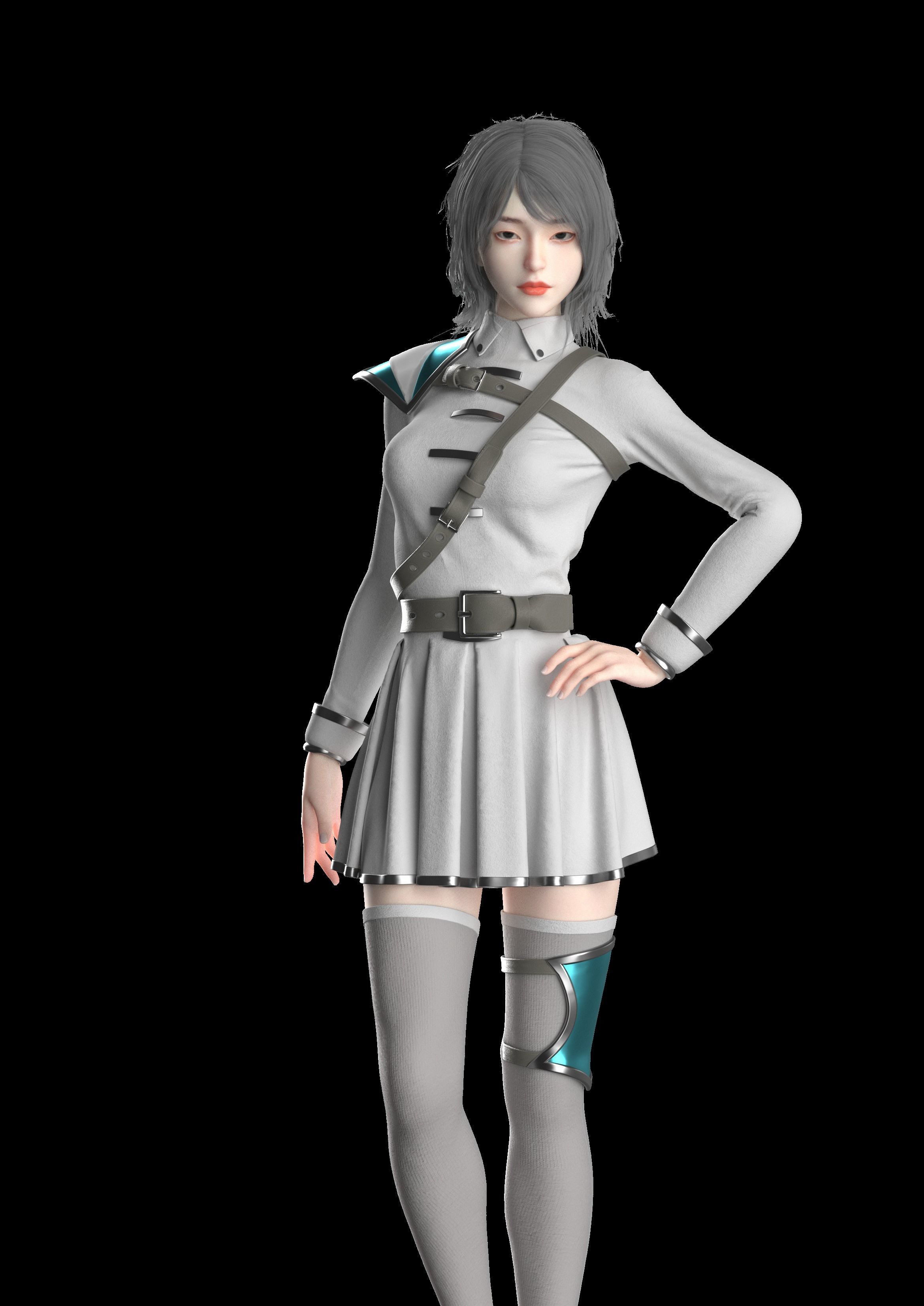 Female Outfit Marvelous Designer Project 3D model_3