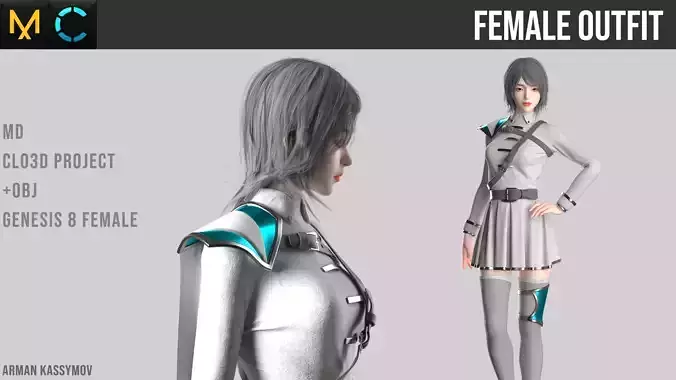 Female Outfit Marvelous Designer Project 3D model