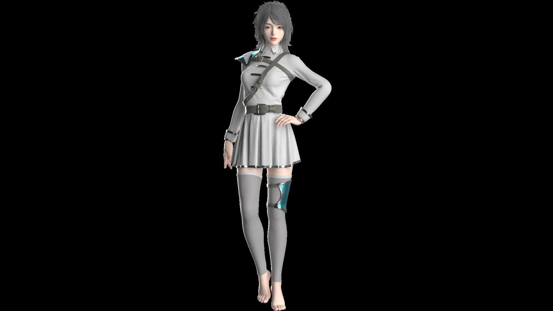Female Outfit Marvelous Designer Project 3D model_4